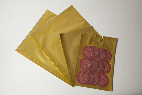 Gold back vacuum pouches 150mm x 225mm